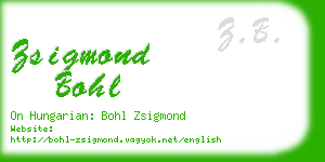 zsigmond bohl business card